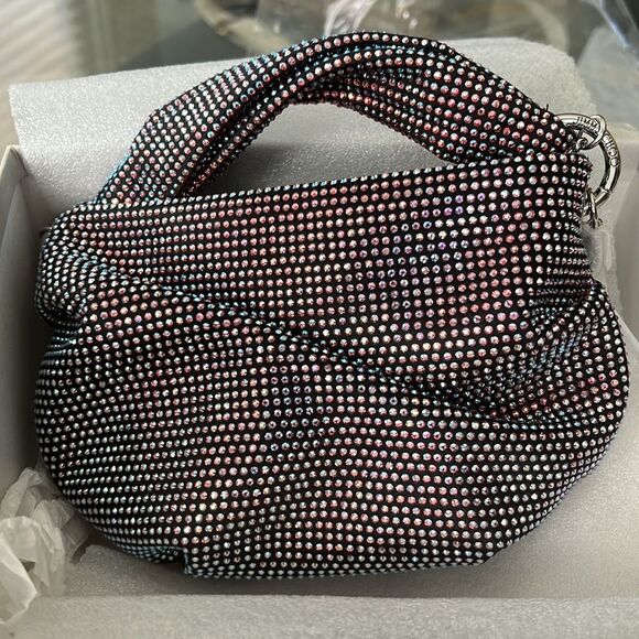Jimmy Choo Bonny All Over Crystal Mini Top Handle Bag Hot Pink NWT - Picture 2 of 13